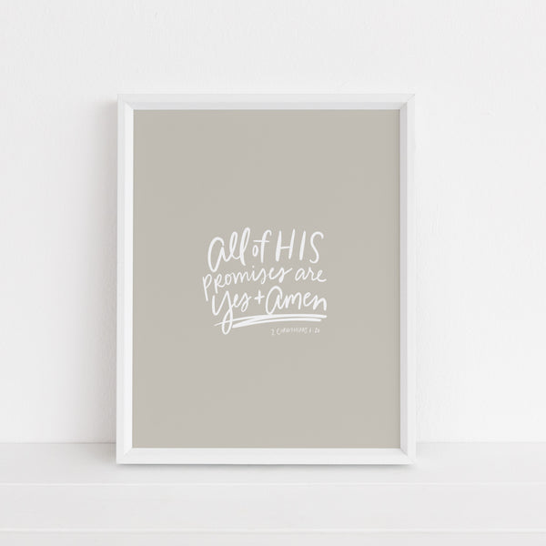 All of His Promises | Art Print