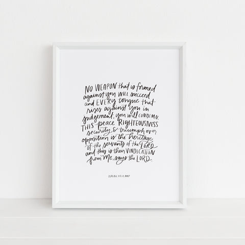 No Weapon Formed Against You | Art Print