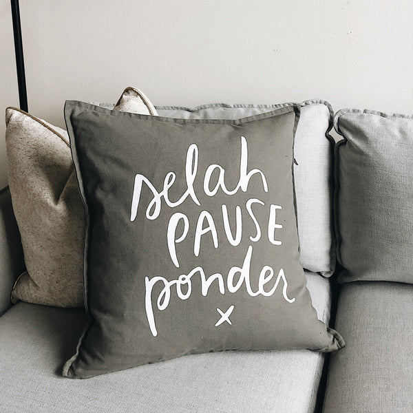 Selah, Pause, Ponder | Throw Pillow Cover