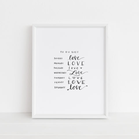To Do List: LOVE | Art Print